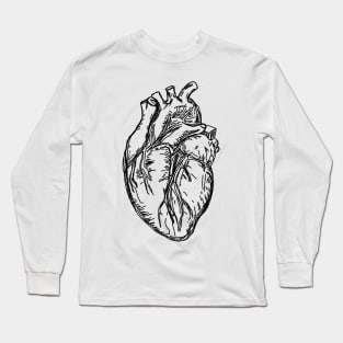 Realistic Heart- Sketch- Heart Long Sleeve T-Shirt